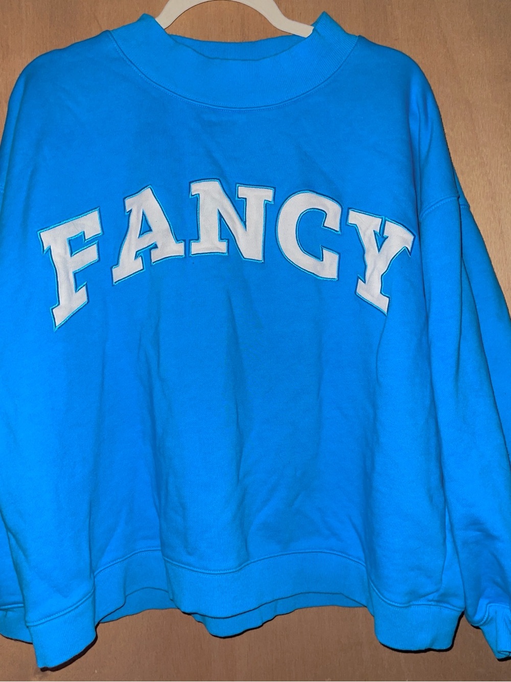 Fancy Oversized Poolside Blue Mockneck Sweatshirt